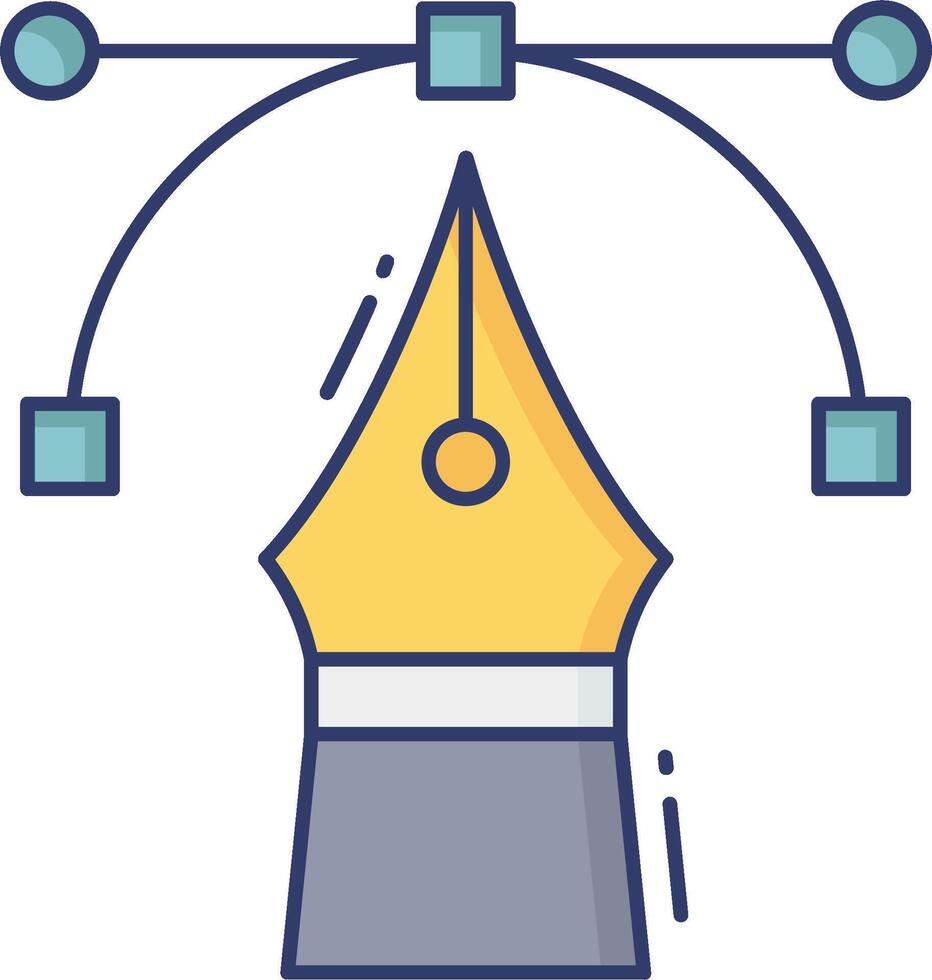 A pen and a pencil with a line connecting them vector