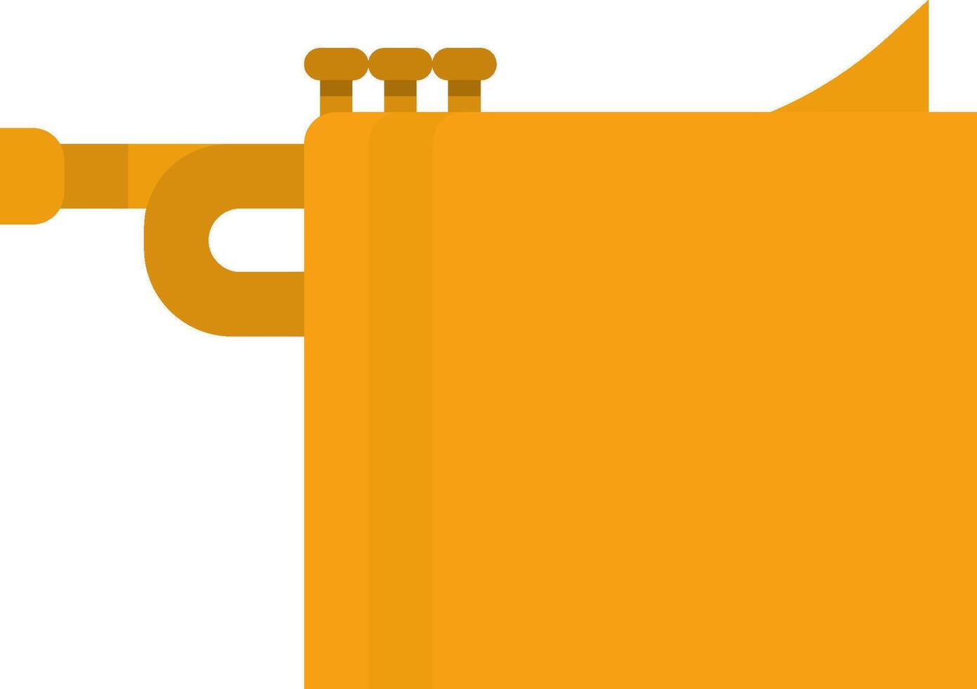 A trumpet is shown in a flat style vector
