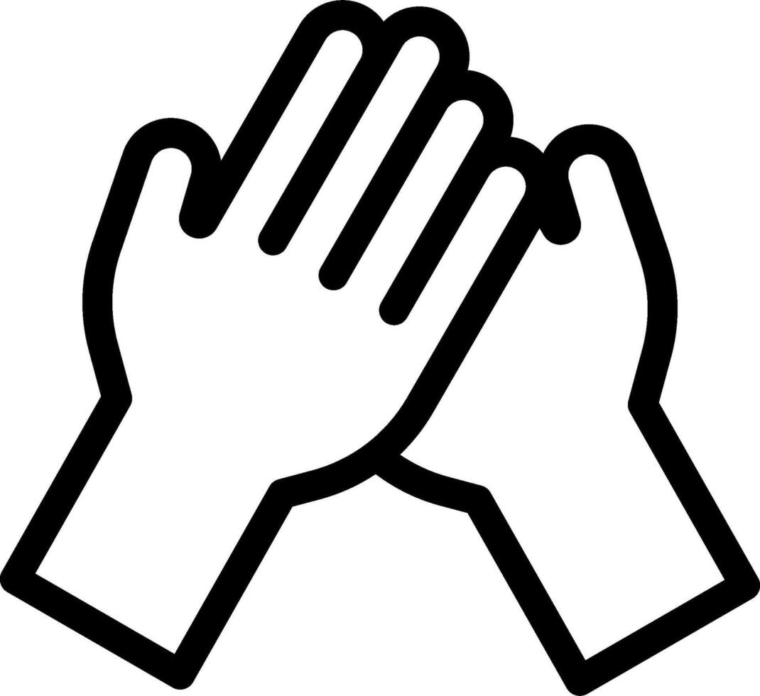 Two hands clapping together on a white background vector