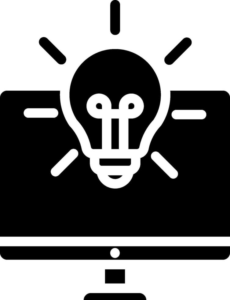 A computer monitor with an idea light bulb on it vector