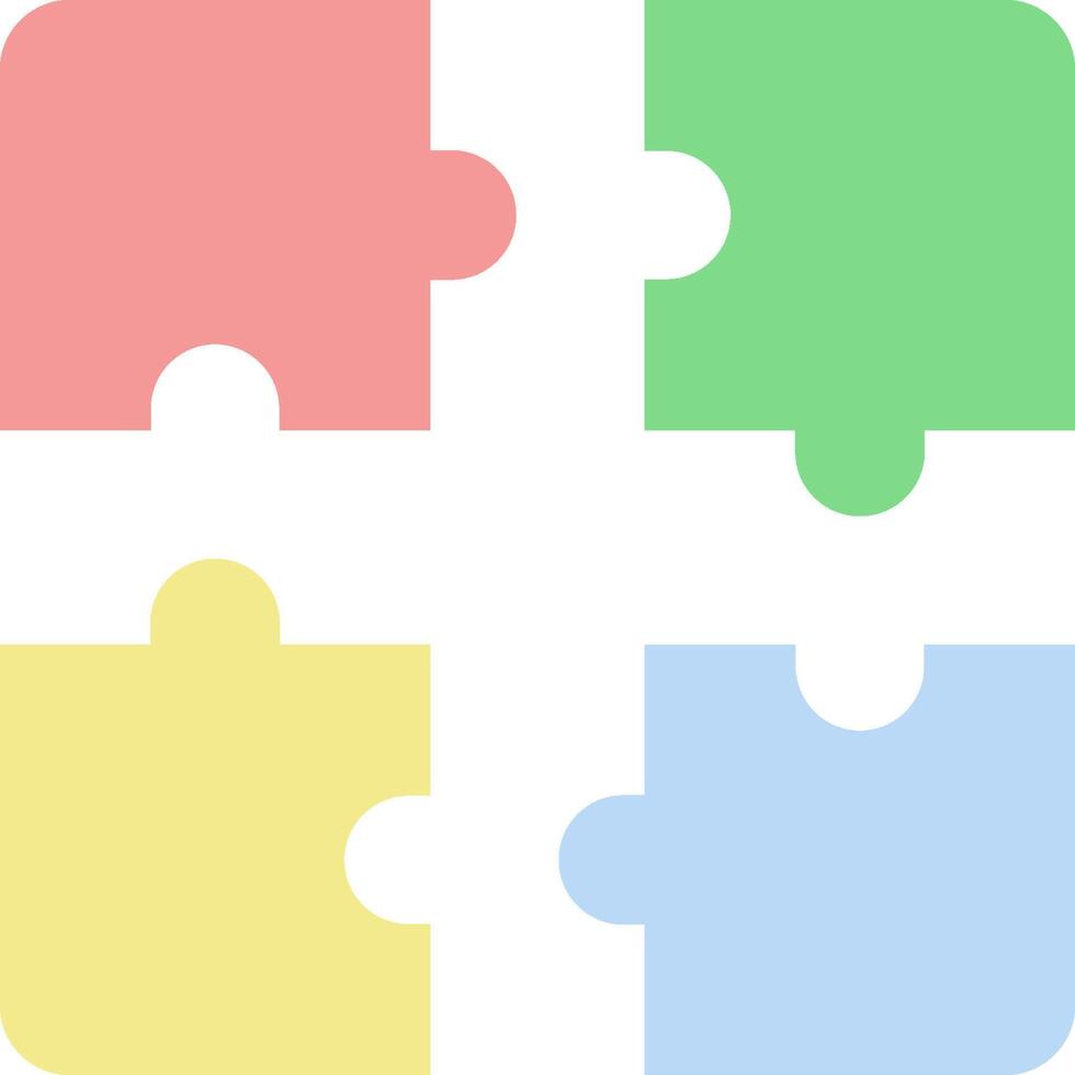 Four pieces of puzzle pieces are shown in different colors vector
