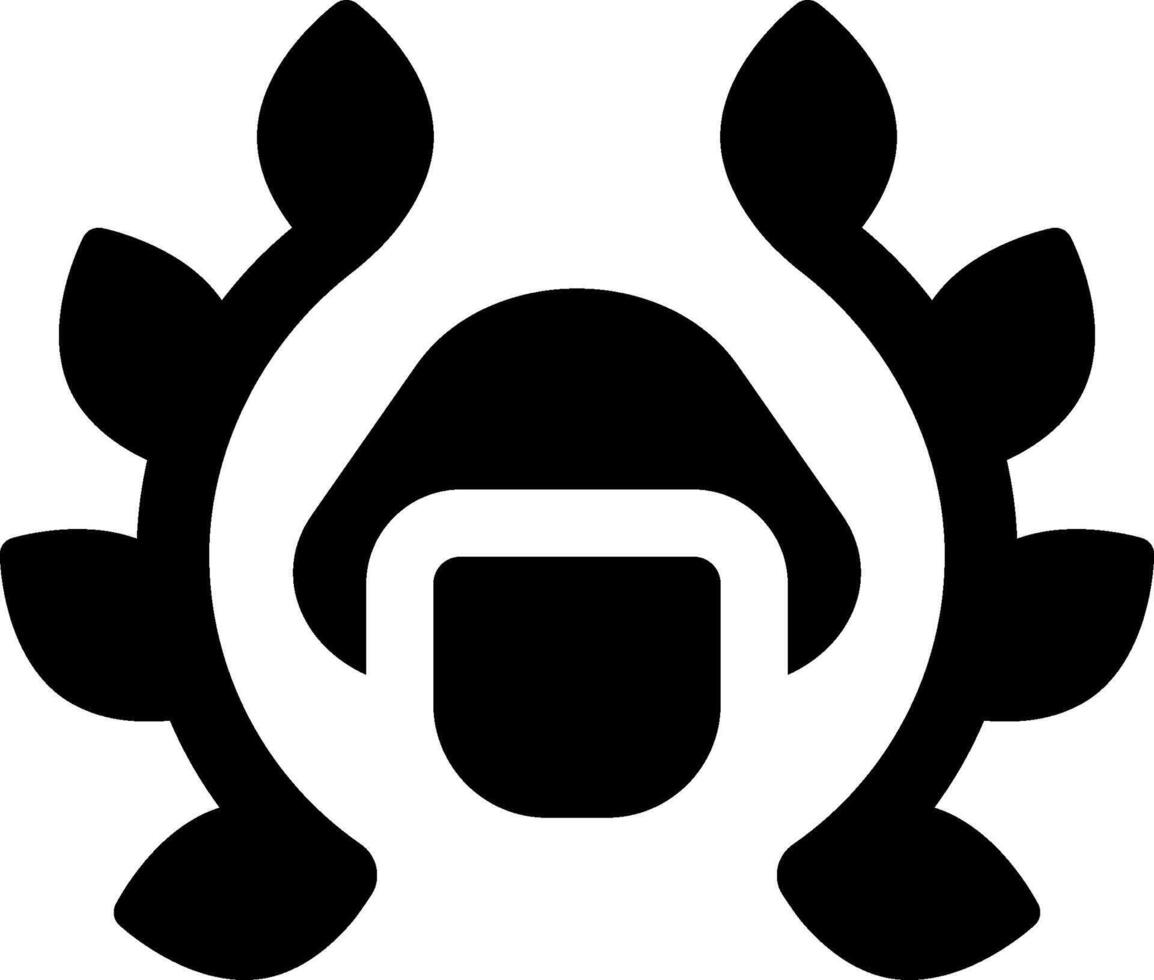 A black and white logo with a mushroom head vector