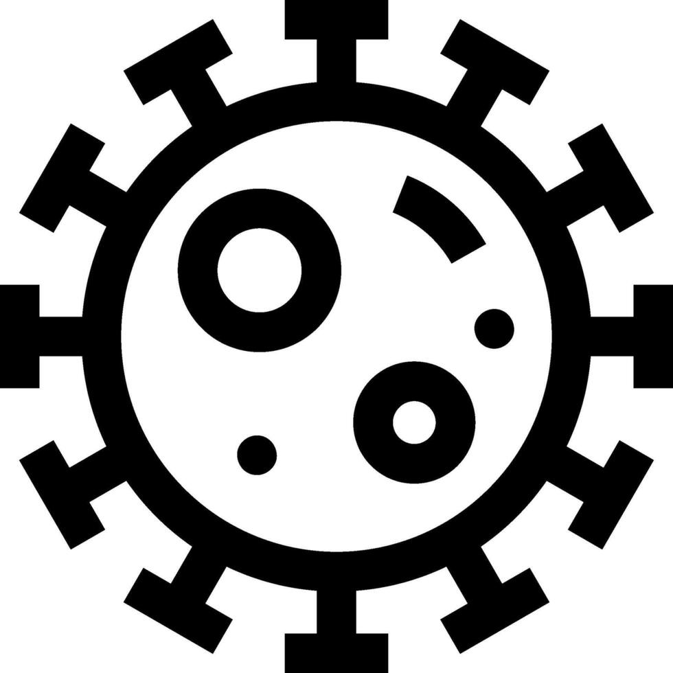 A black and white logo of a virus vector