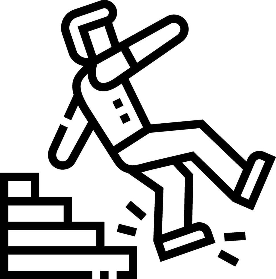 A man falling down stairs with his hands out vector
