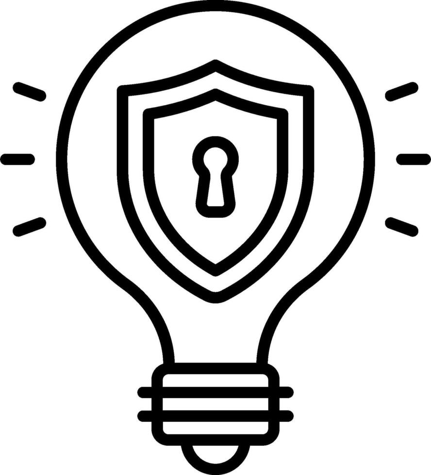 Light bulb with shield icon vector