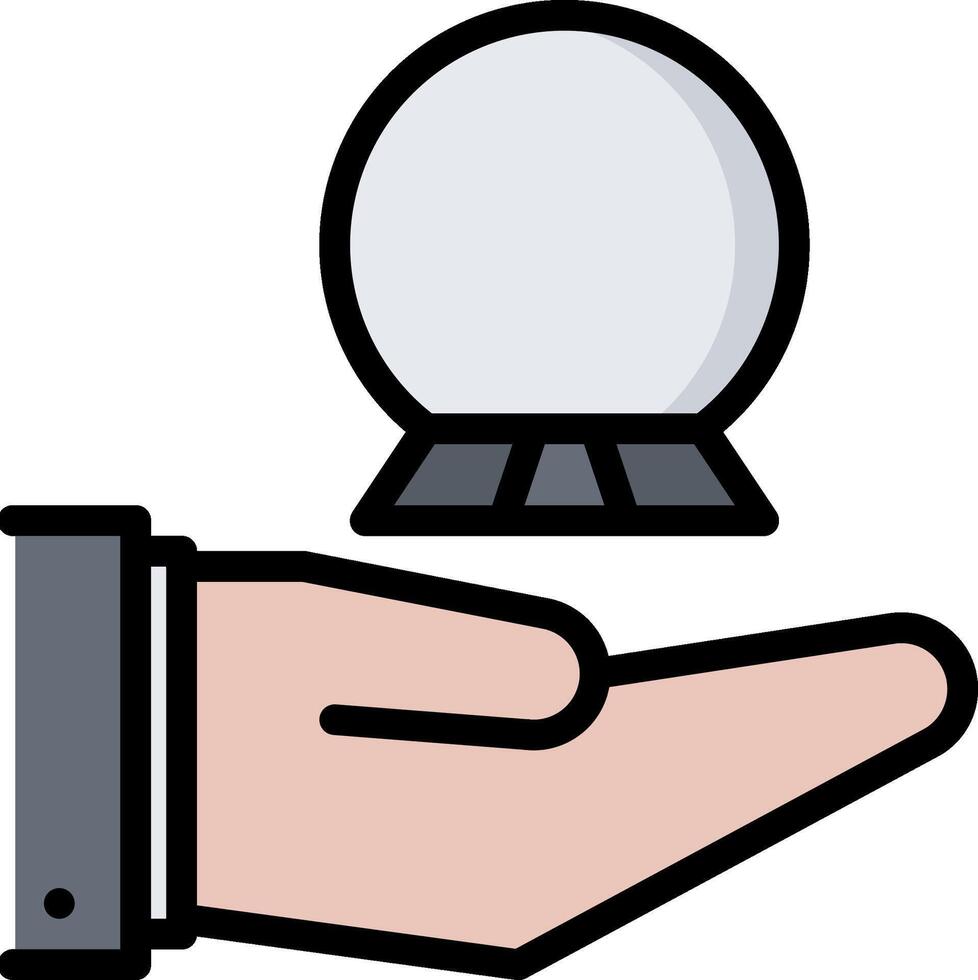 Hand holding a crystal ball icon vector