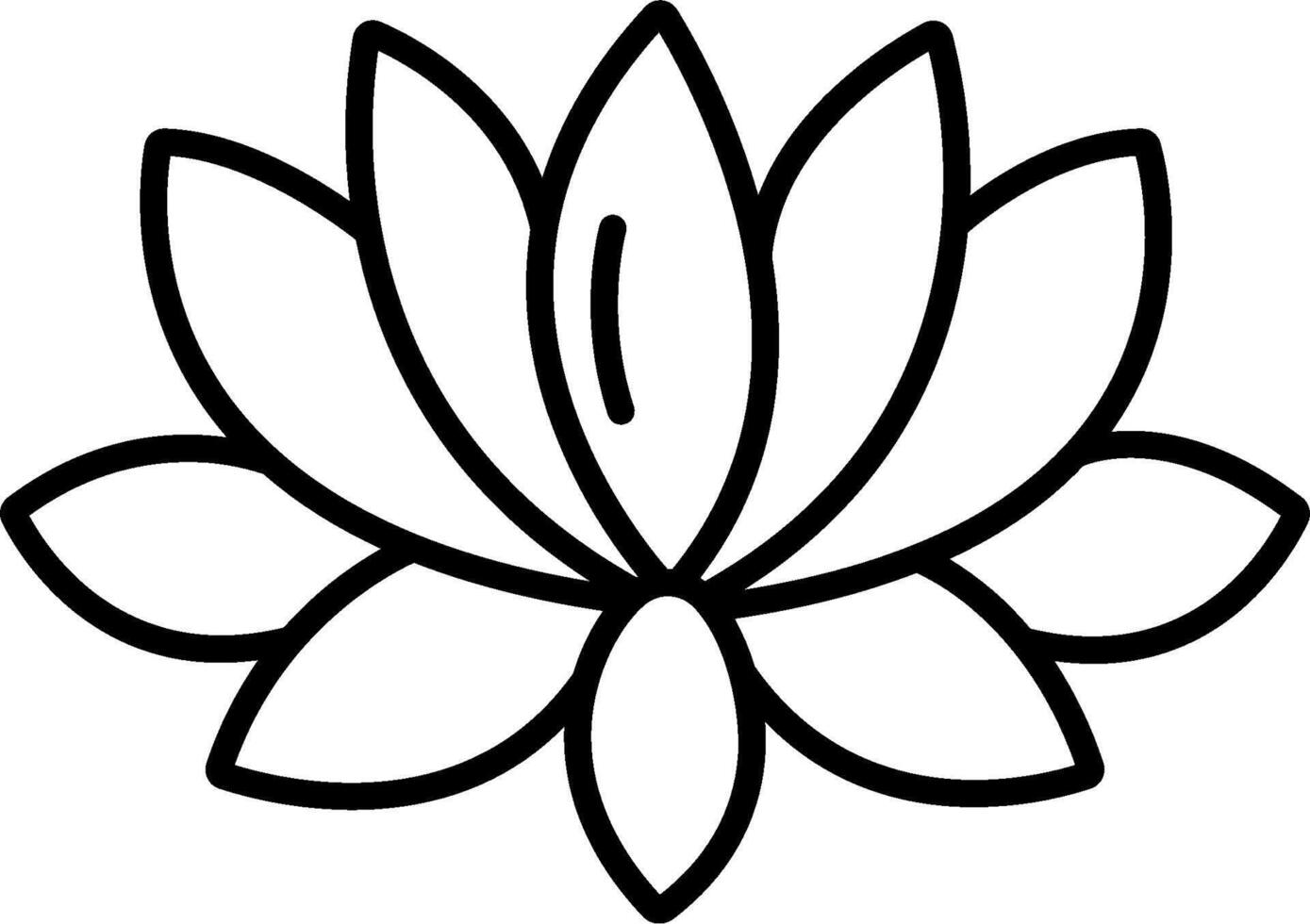 A black and white drawing of a lotus flower vector