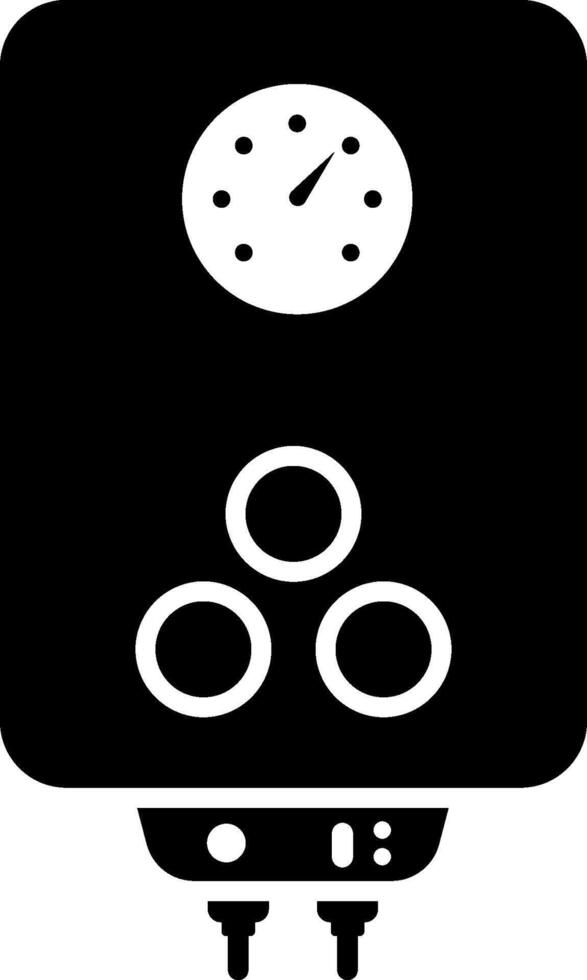A black and white image of a clock and a gas meter vector