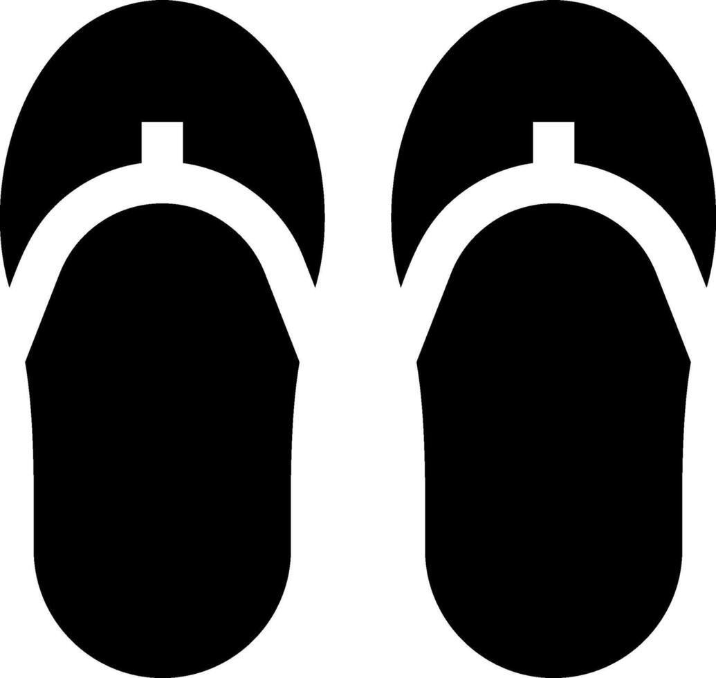 Two black flip flops on a white background vector