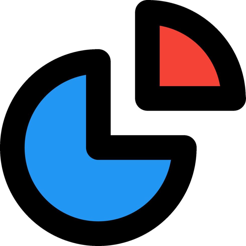 A blue and red circle with a blue arrow pointing to it vector