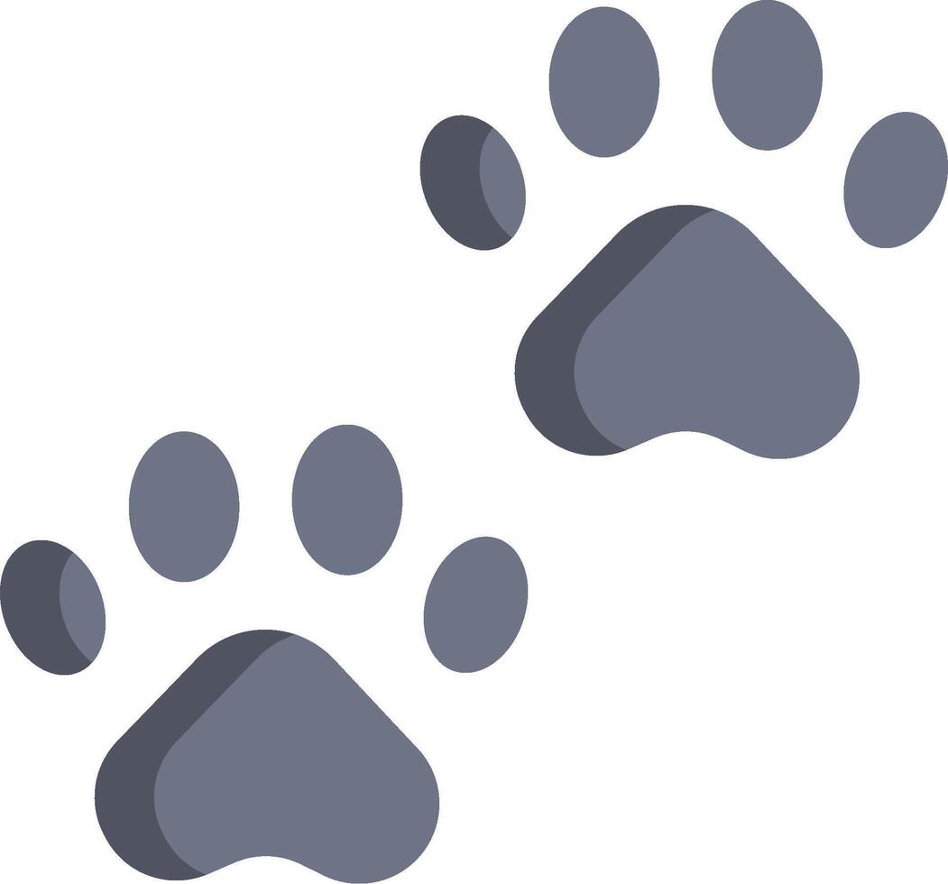 Two paw prints on a white background vector