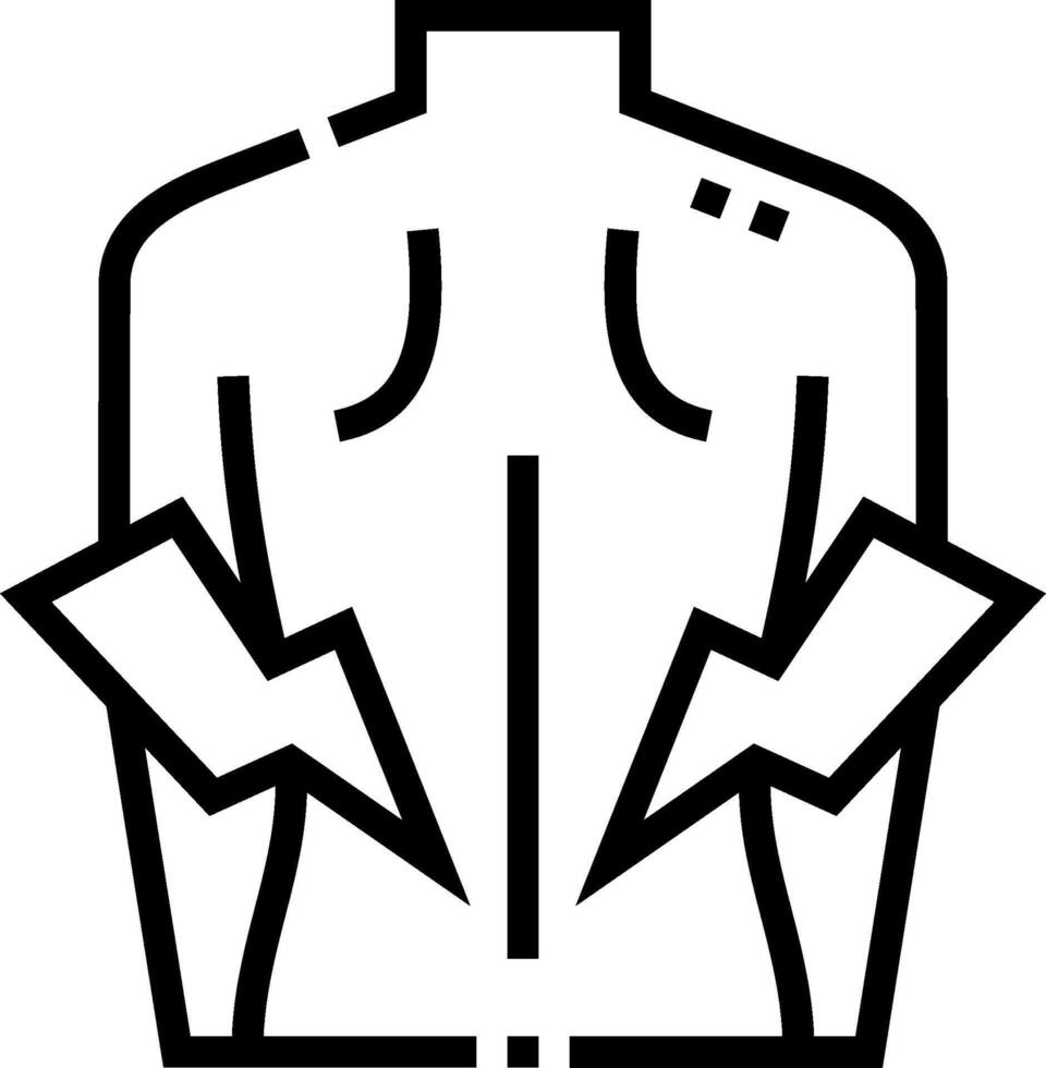 A black and white illustration of a man's torso vector