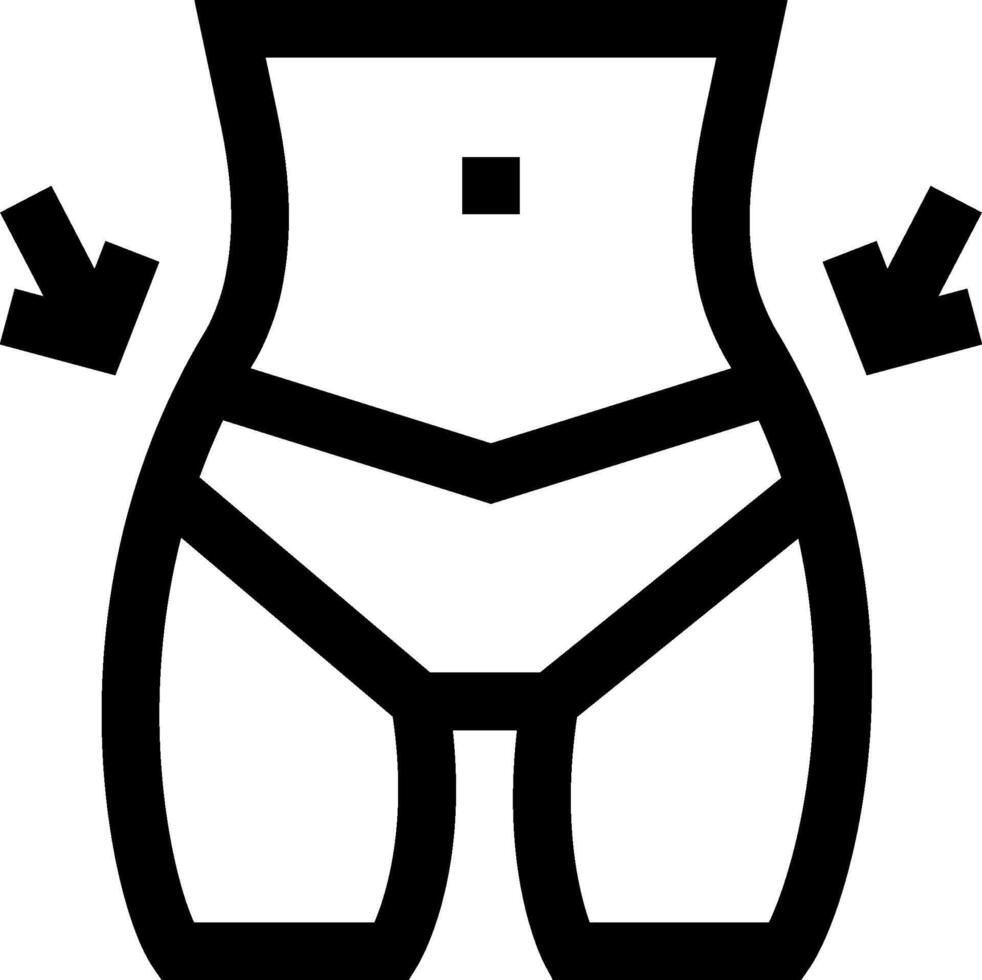 A black and white outline of a woman's underwear vector