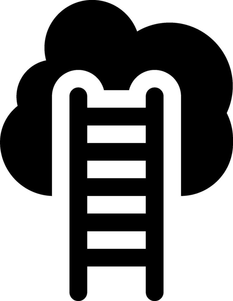 A ladder going up to a cloud with a ladder on top vector