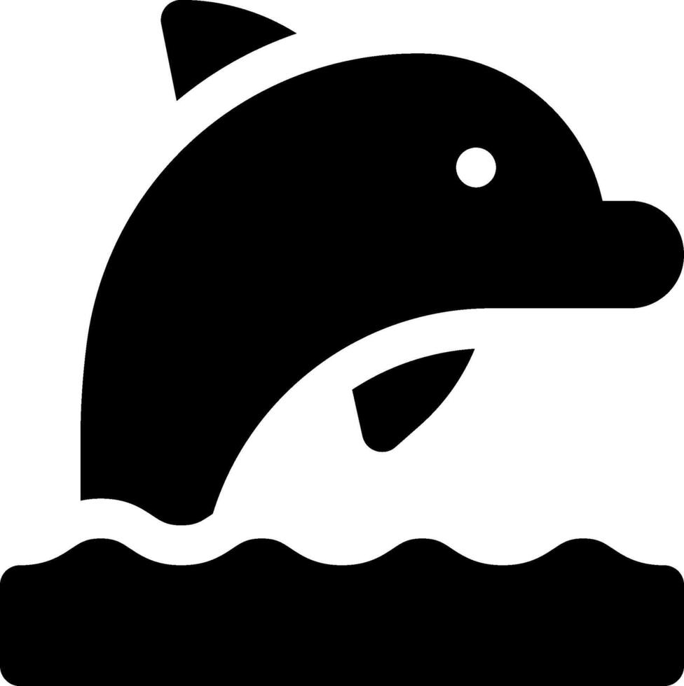 Dolphin jumping out of water icon vector