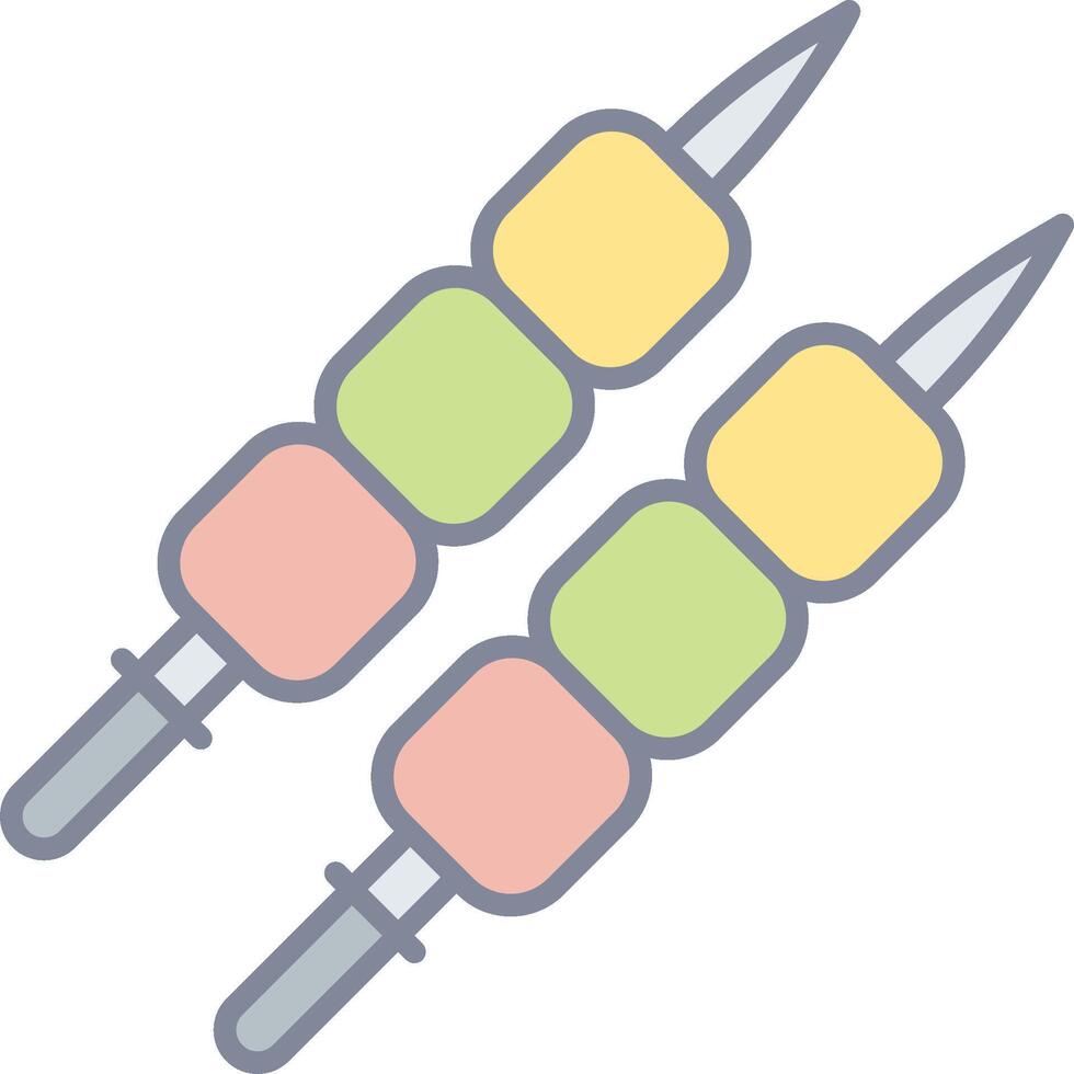 A skewered skewered fish on a skewer vector