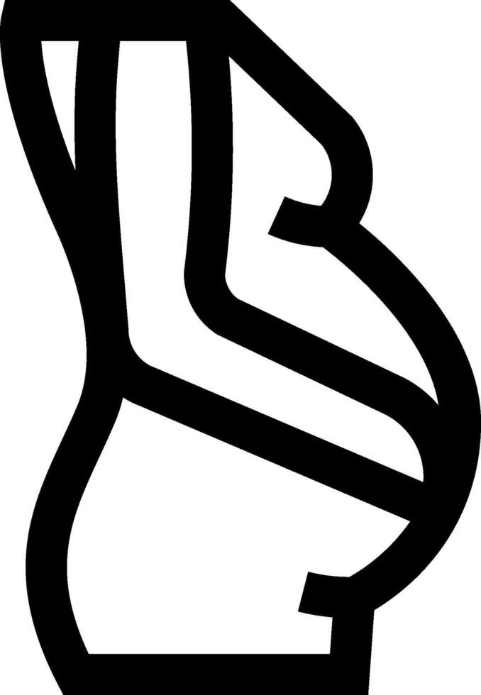 A black and white silhouette of a pregnant woman vector