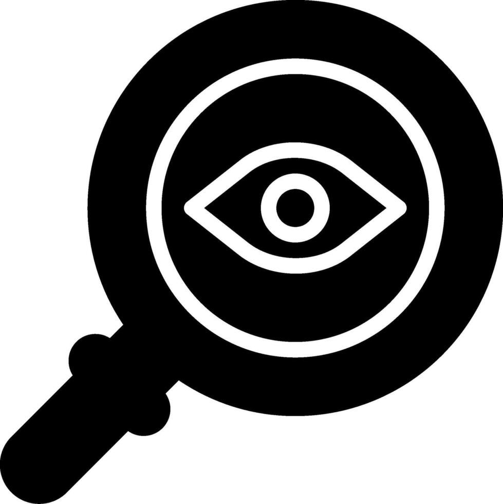 A magnifying glass with an eye icon vector