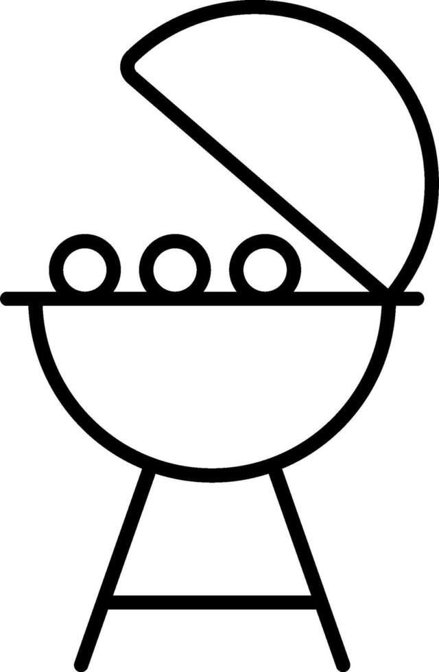Bbq grill outline outline vector