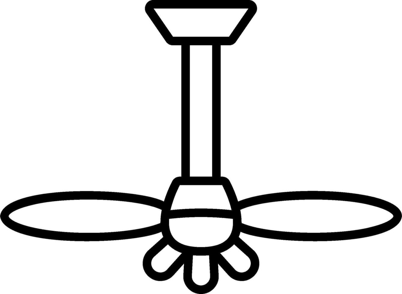 A black and white drawing of a ceiling fan vector