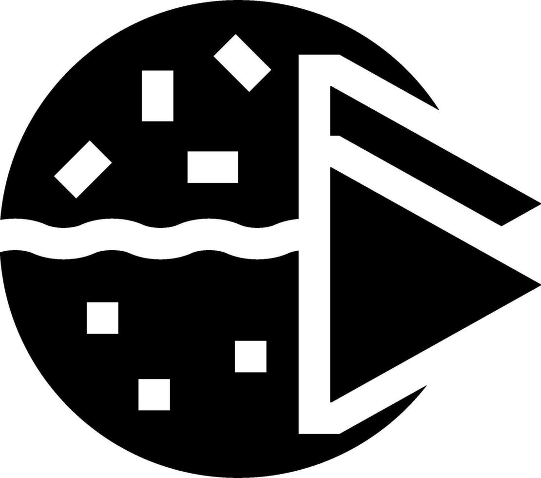A black and white logo with a circle and a arrow vector