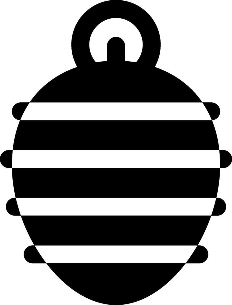 A black and white striped ball icon vector