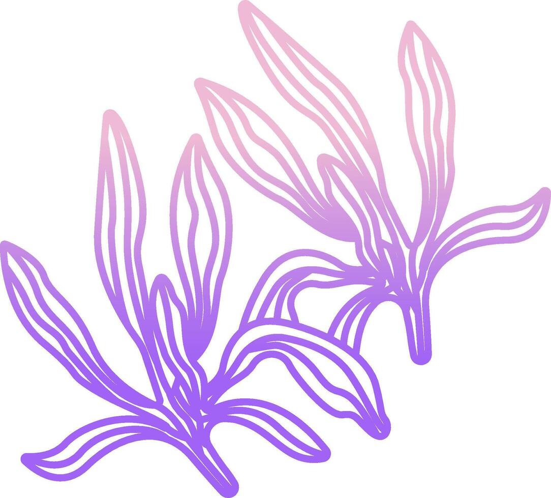 A purple and pink drawing of two plants vector