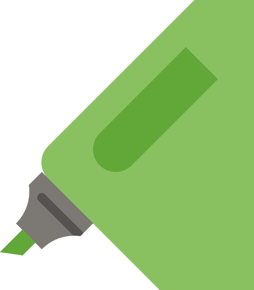A green pen with a green tip and a green cap vector