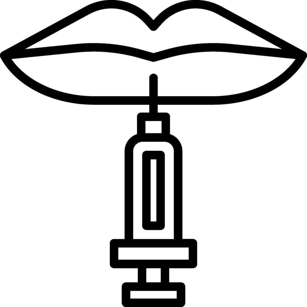 A syringe with a mouth on it vector