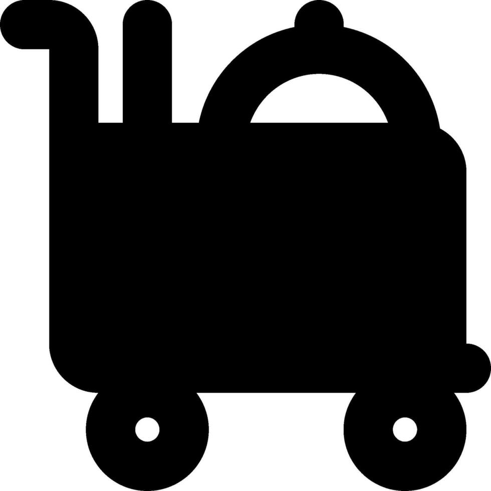 A black and white silhouette of a shopping cart vector