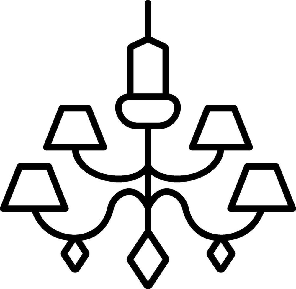 A chandelier with four lamps on a white background vector