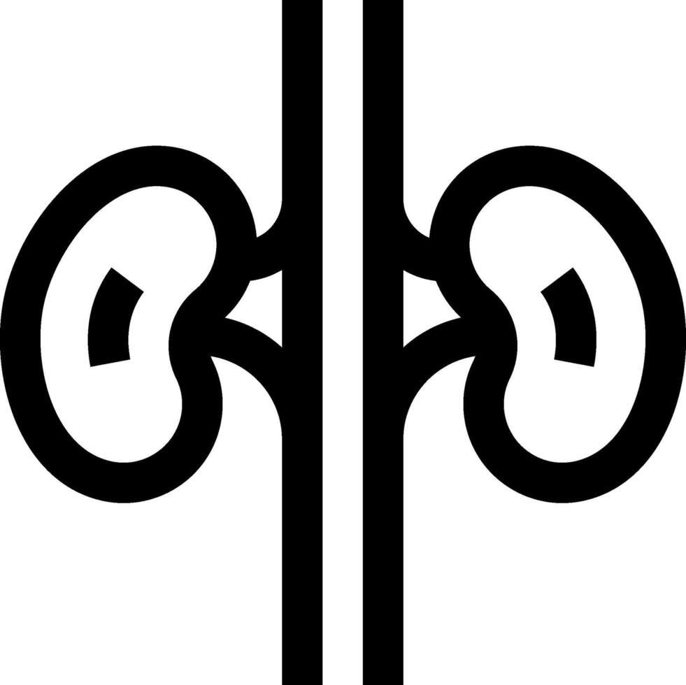 A black and white kidney symbol vector