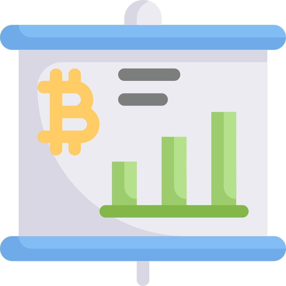 Bitcoin chart icon vector