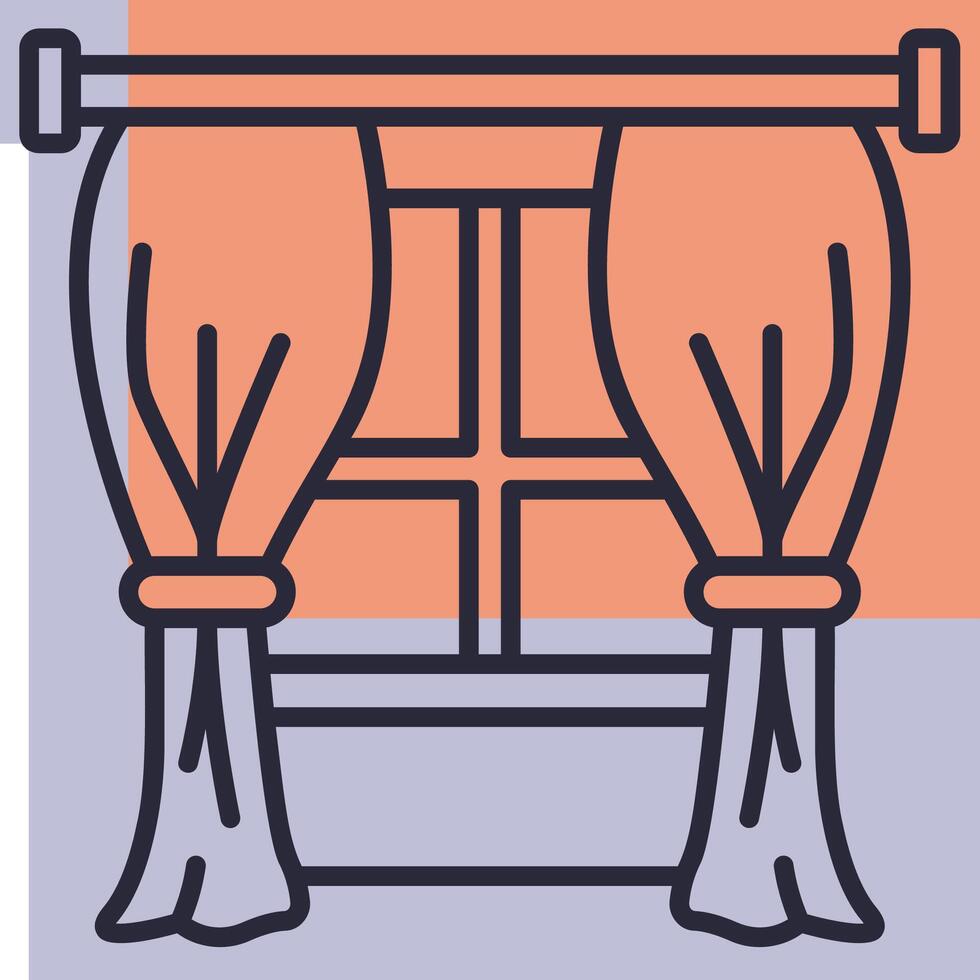 A window with curtains on it vector