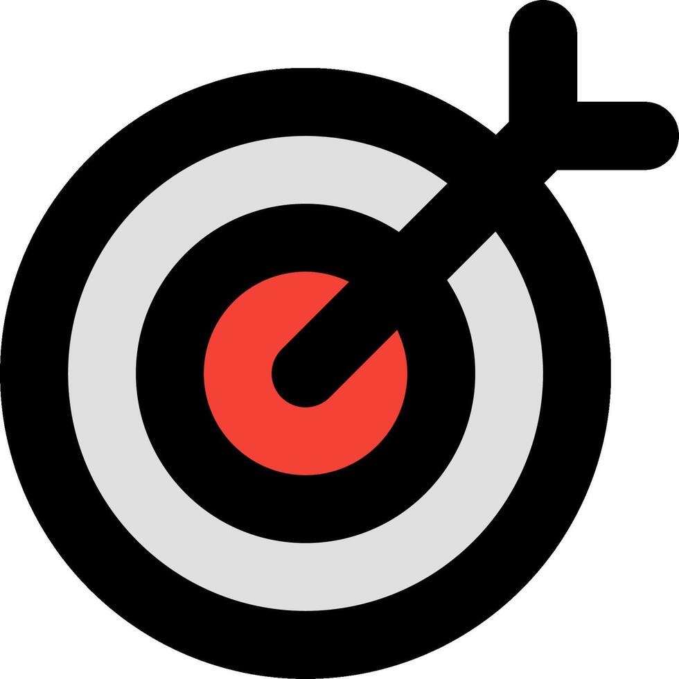 A target with an arrow in the center of it vector