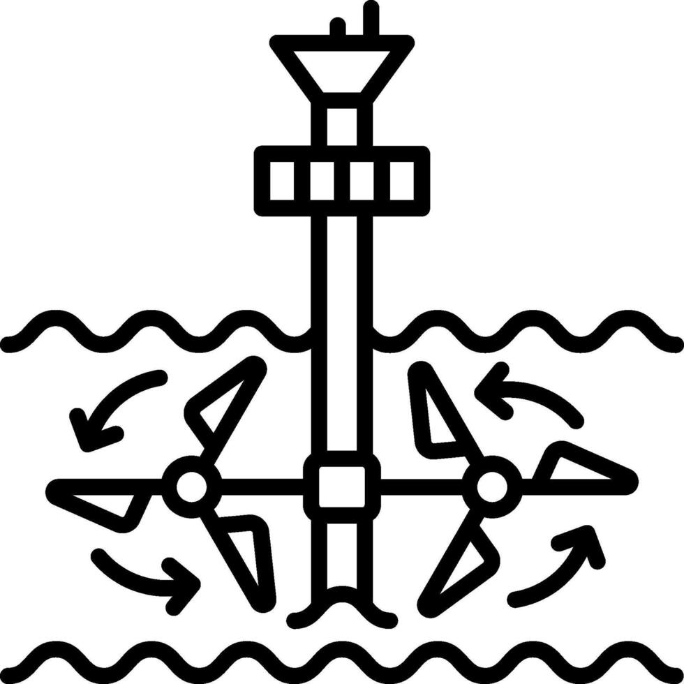 A black and white illustration of a wind turbine vector