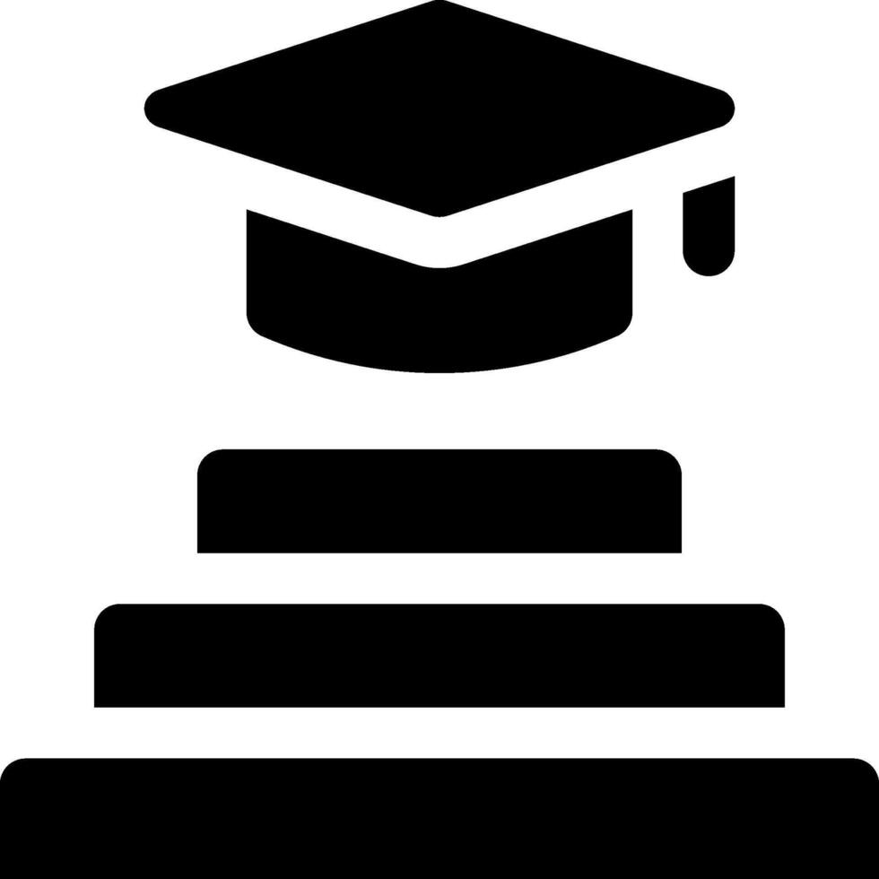 A black and white image of a graduation cap vector