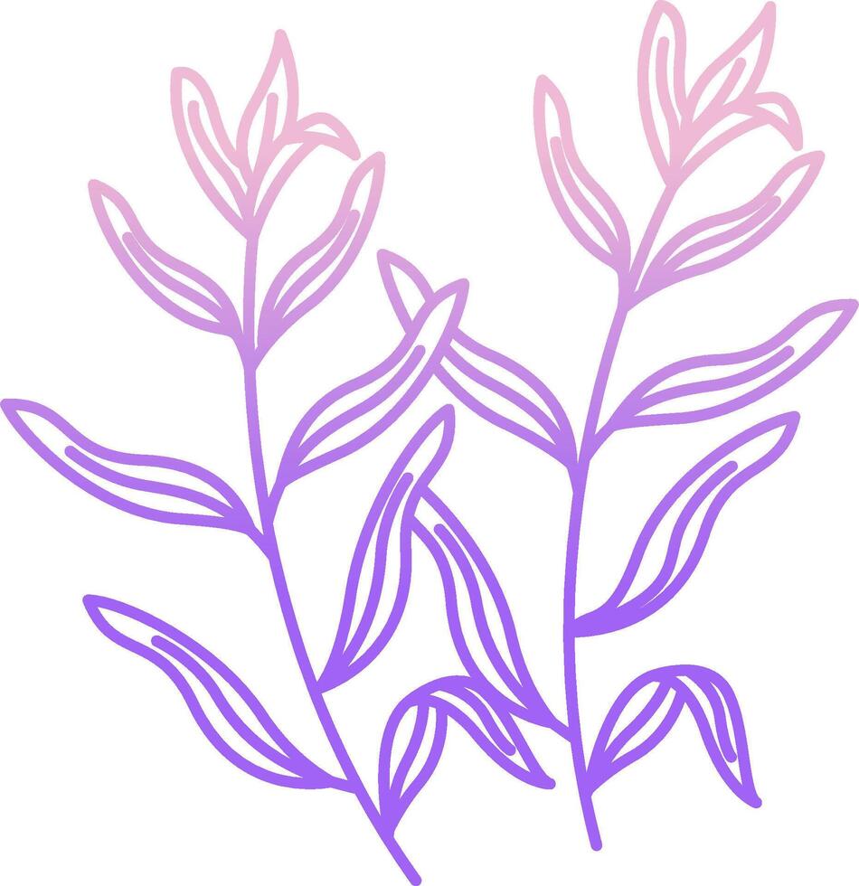 A purple and pink plant with leaves vector
