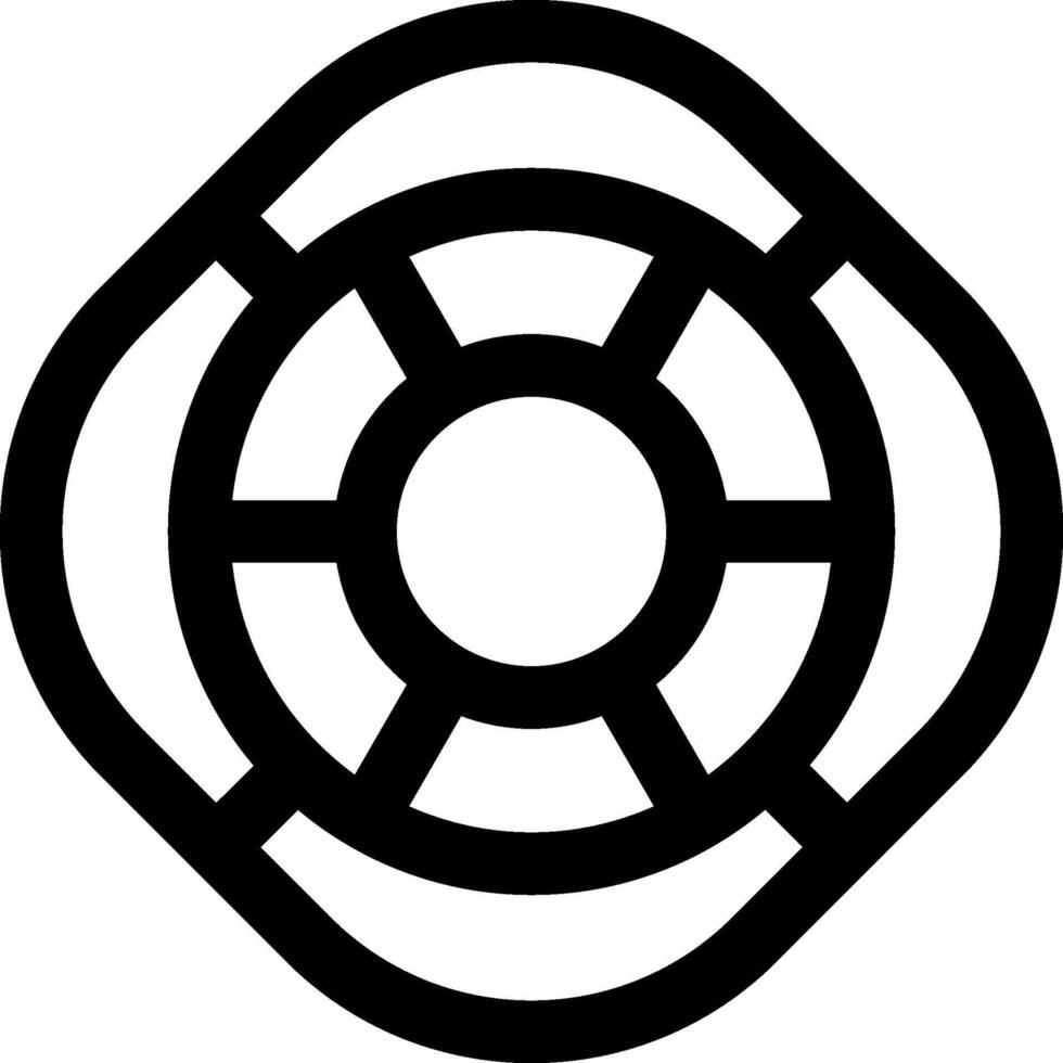 A black and white logo of a circle with a circular center vector