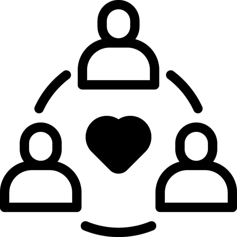 A circle with people and a heart in it vector