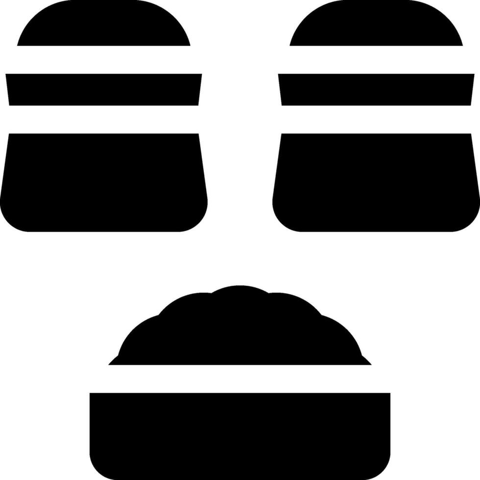 Four hamburgers with different shapes and sizes vector