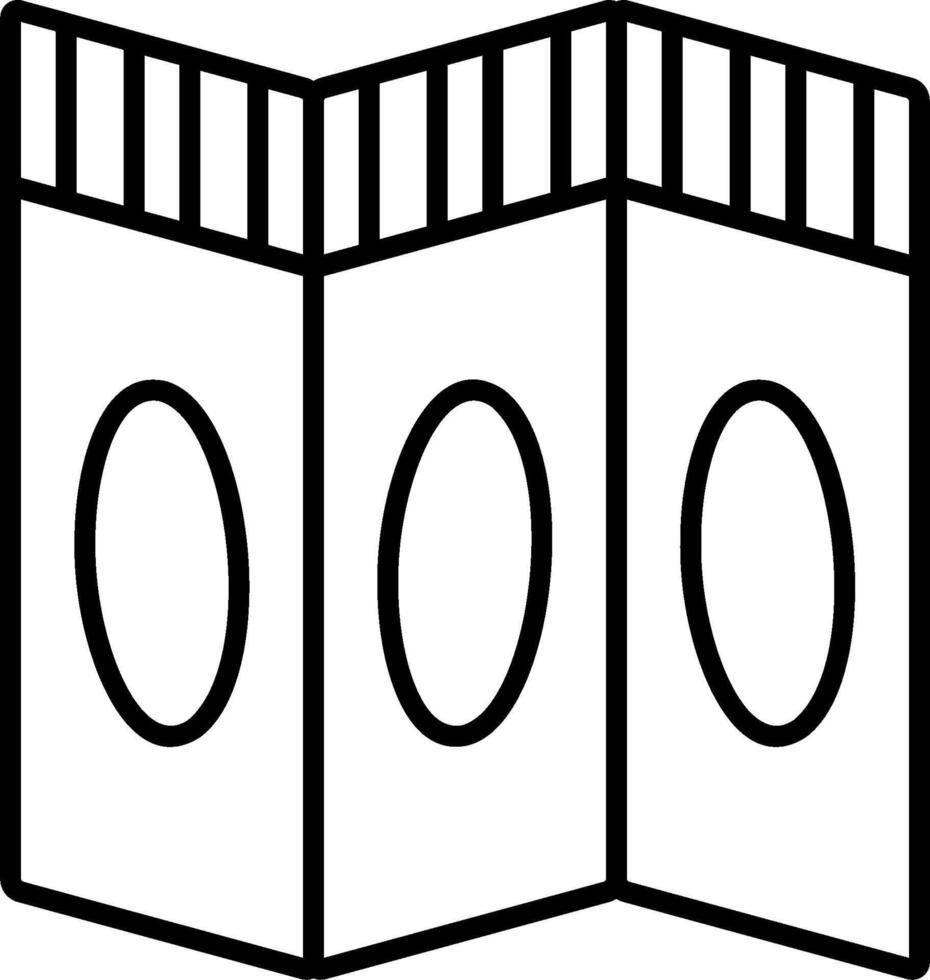 A black and white image of a box with two sides vector