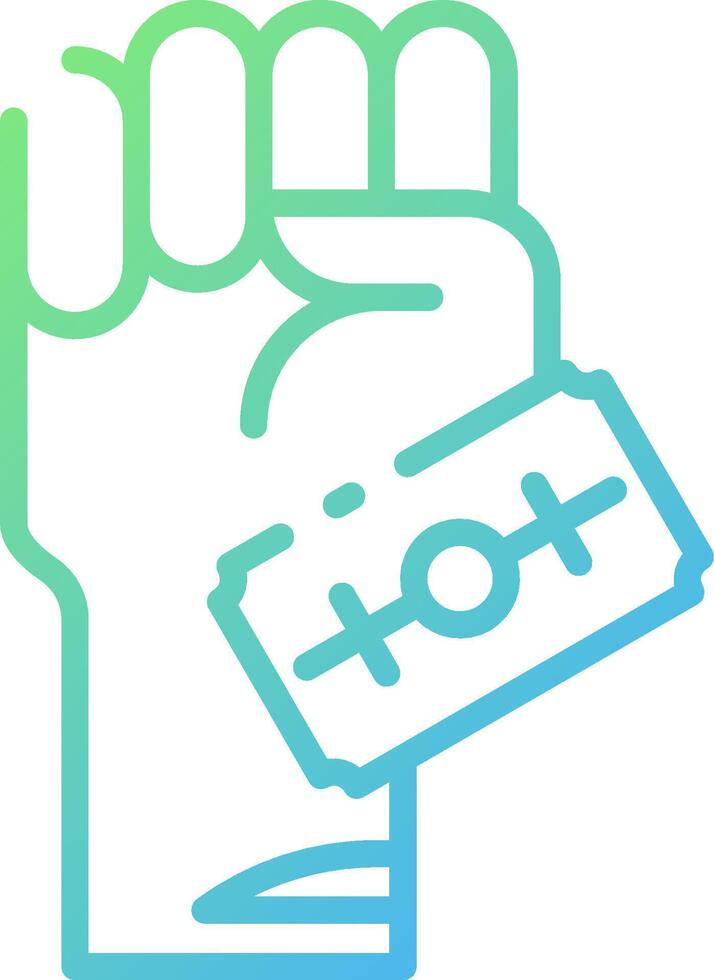 A fist holding a credit card and a sign that says gender vector