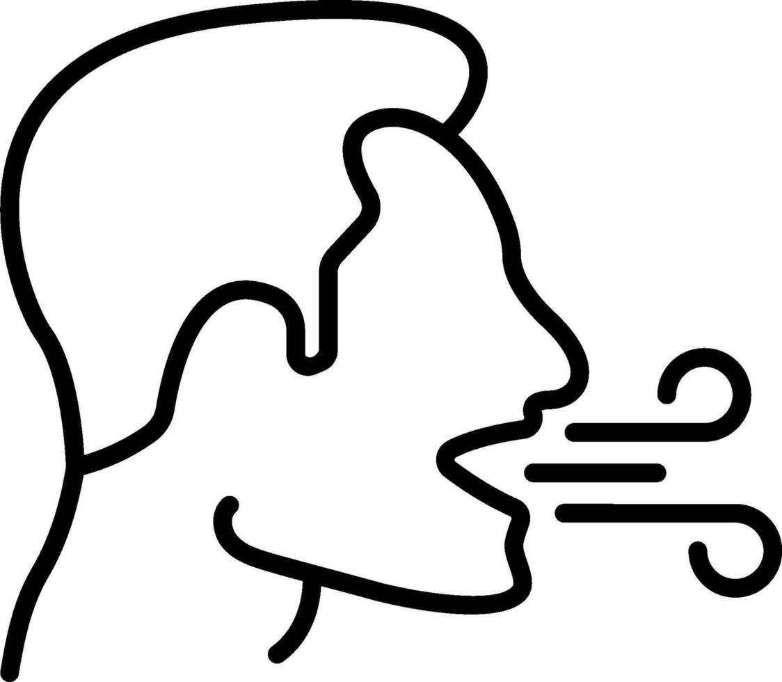 A man's face is blowing a smoke ring vector