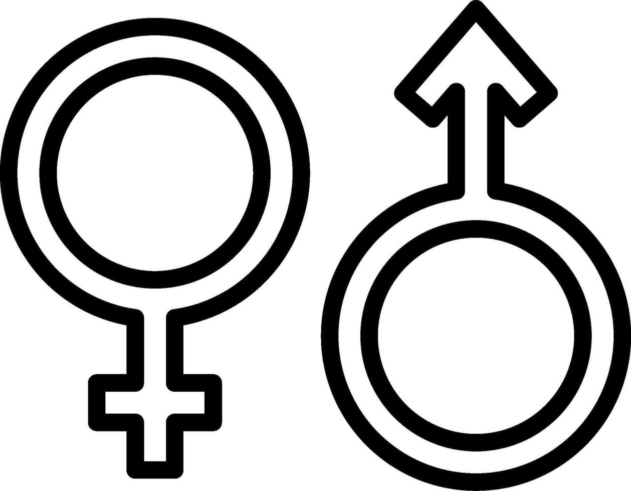 Two male and female symbols on a white background vector