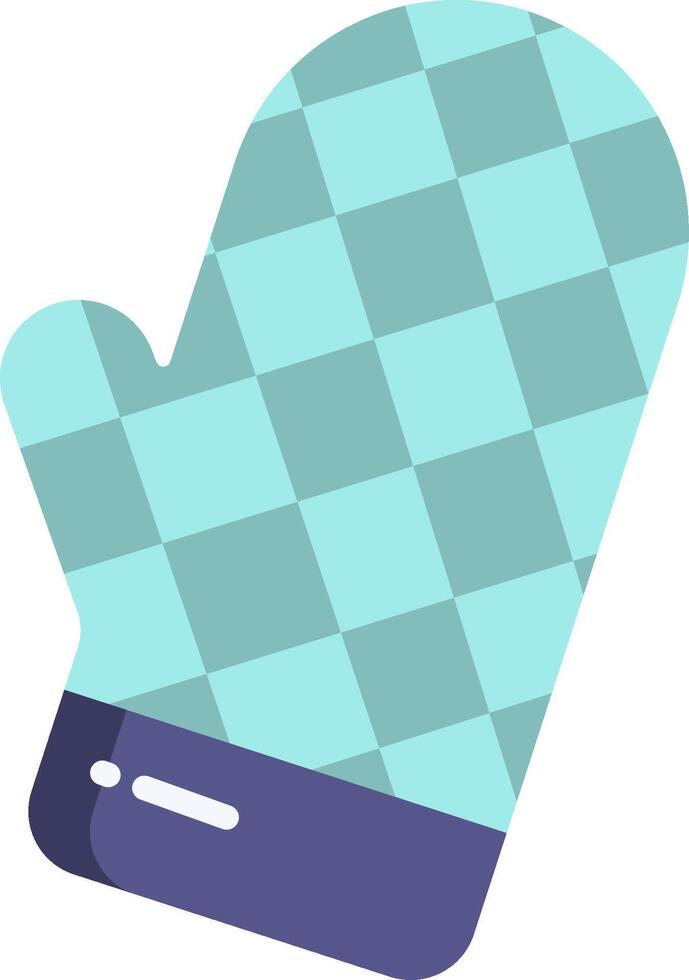 An oven mitt with a checkered pattern vector