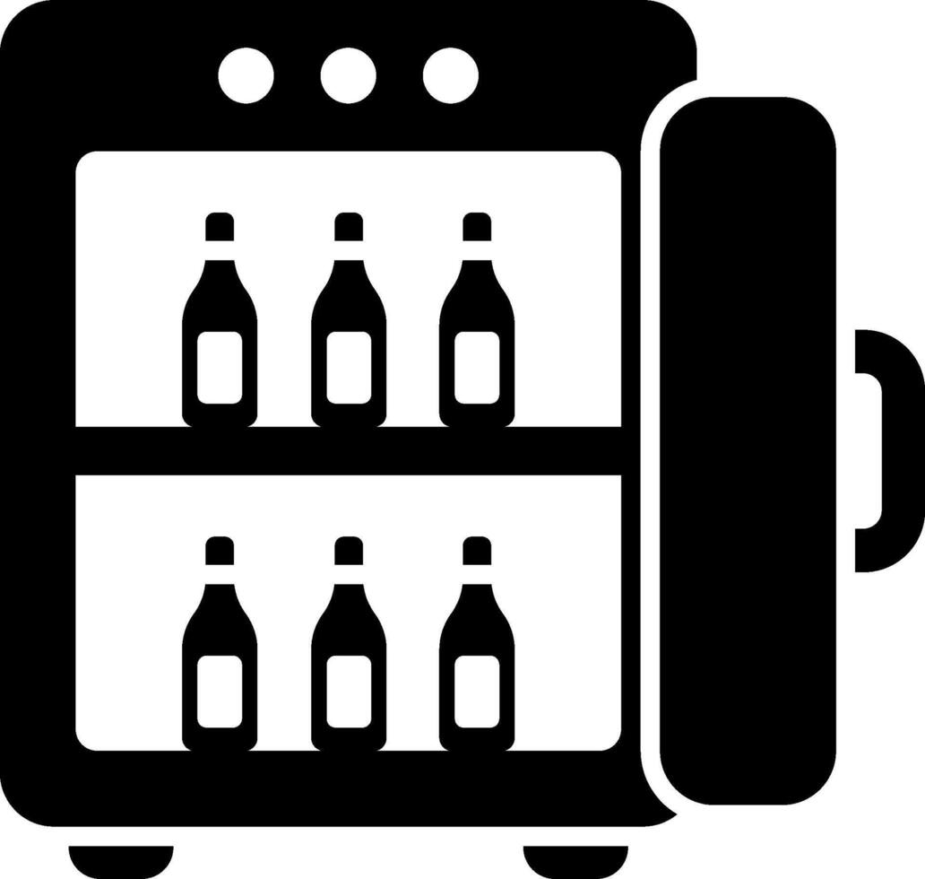 A refrigerator with bottles inside it vector