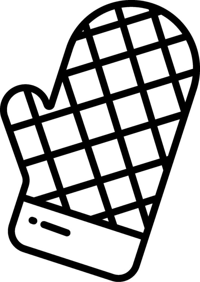 An oven mitt with a grid pattern on it vector