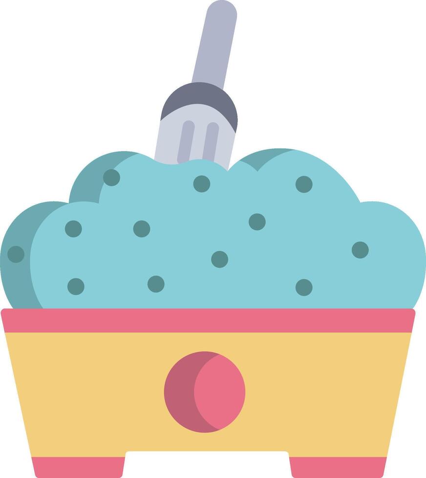 A blue bowl with a spatula and a spoon vector