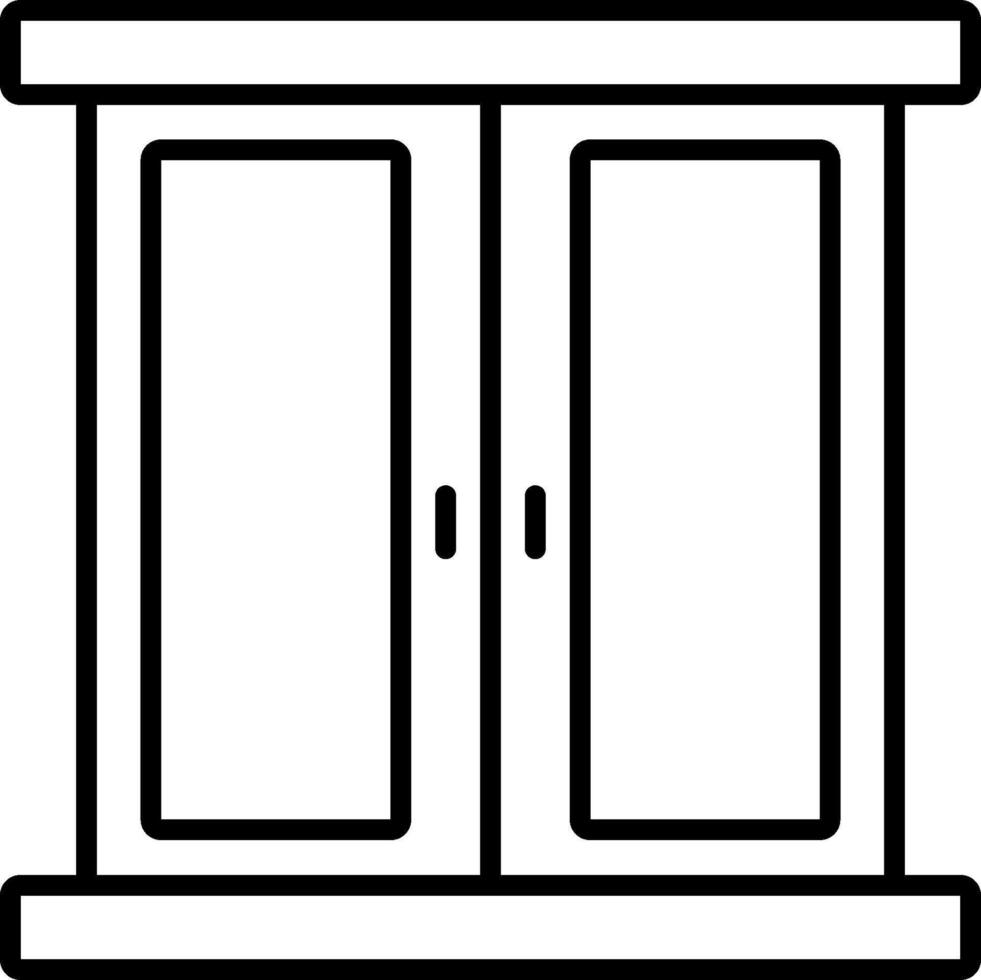 A black and white image of a cabinet vector